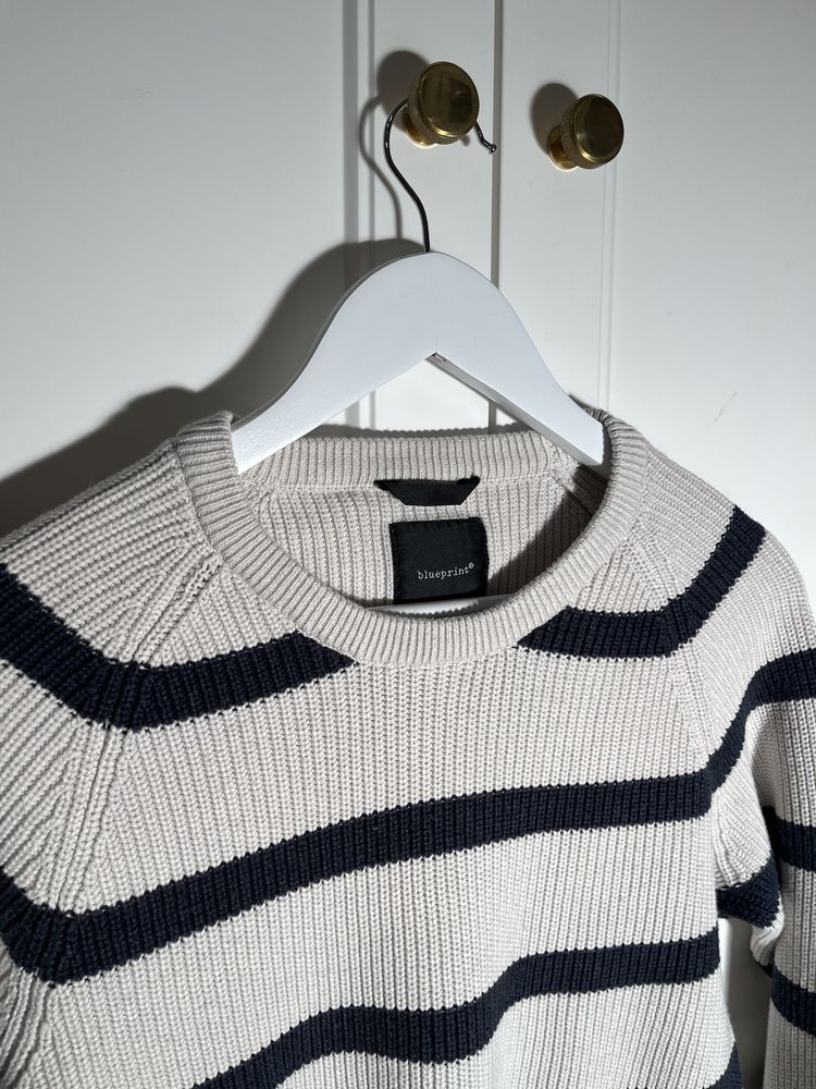 Sweter Blueprint rozm S, 100% bawełna, ciepły, gruby splot wygodny