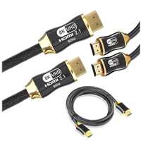 Kabel przewód HDMI 2.1  2 m  8k 60hz 4k 120hz HQ gold  High Speed 48
