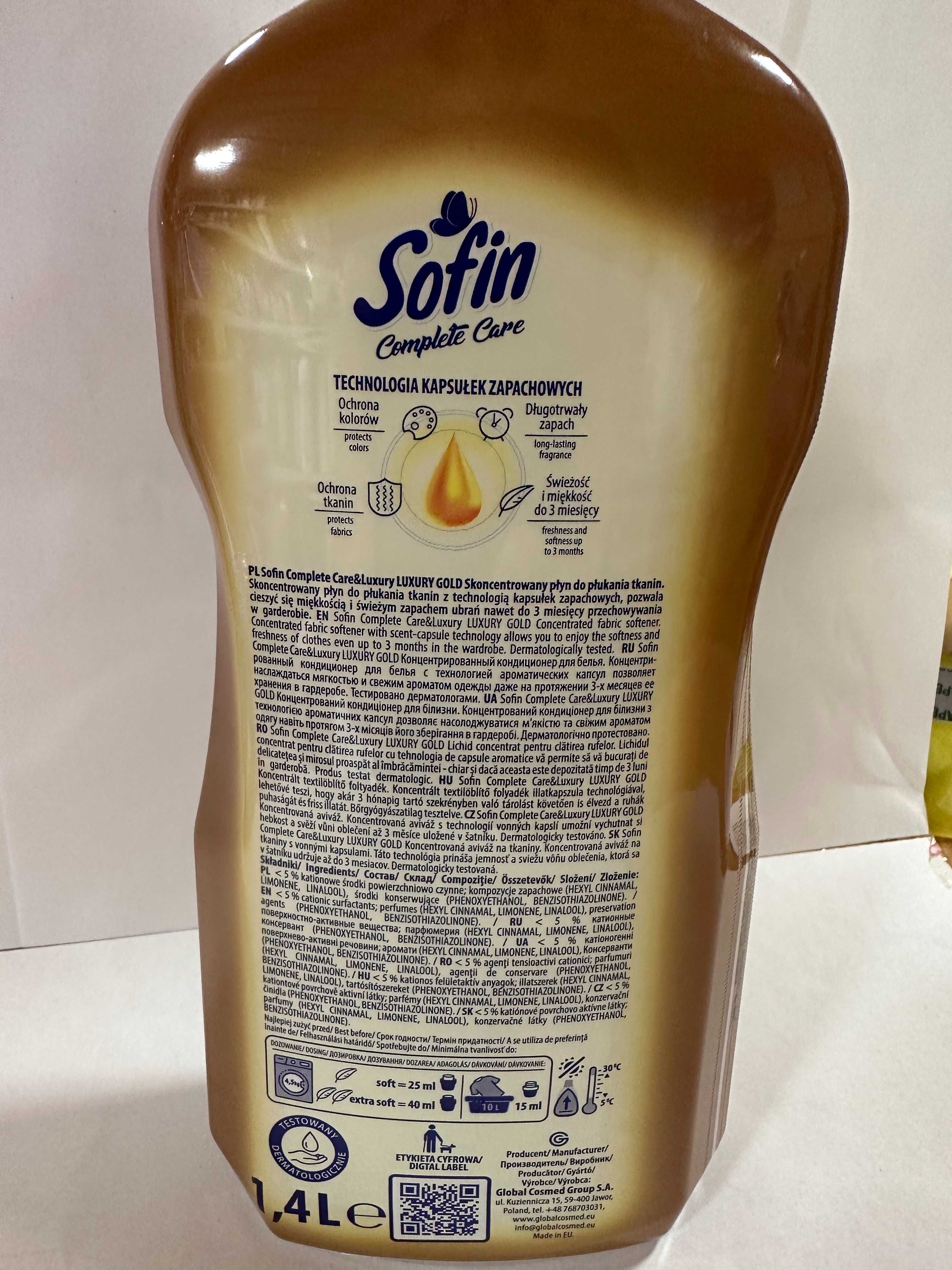 Płyn koncentrat do płukania Sofin Luxury Gold 1,4L