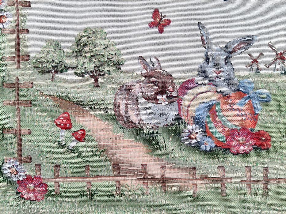 Bieżnik Wielkanocny gobelinowy w zajączki 40x100 cm 1179 Conejitos