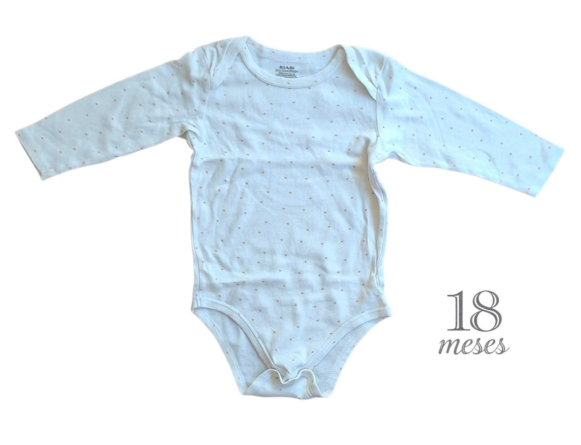 Body Branco Estrelas Kiabi 18 meses