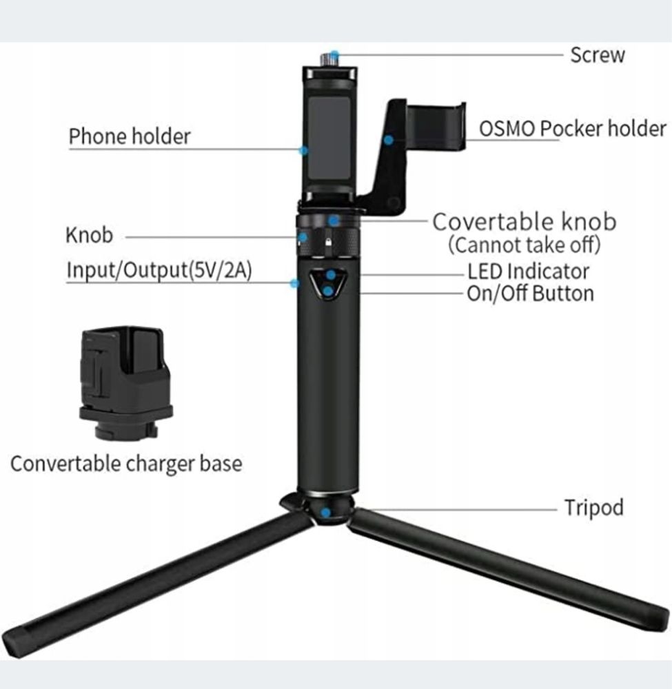 Smatree Powerbank z statywem DJI Osmo Pocket 3, OSMO,ACTION 2
