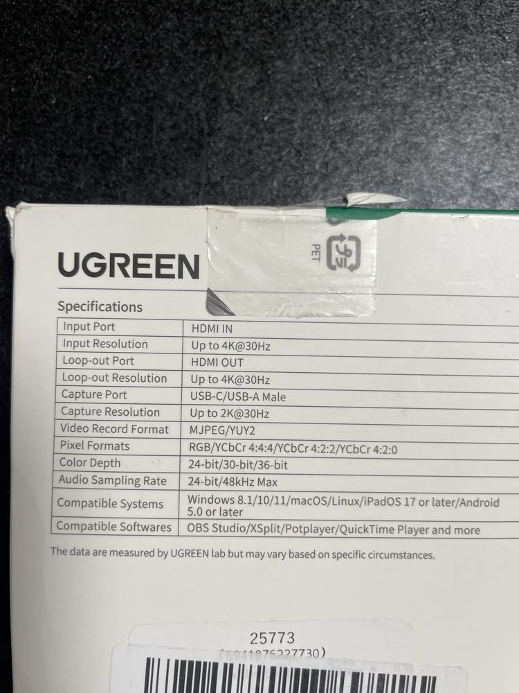 UGREEN відео карта захоплення 2K 30Hz, 4K Loop-out