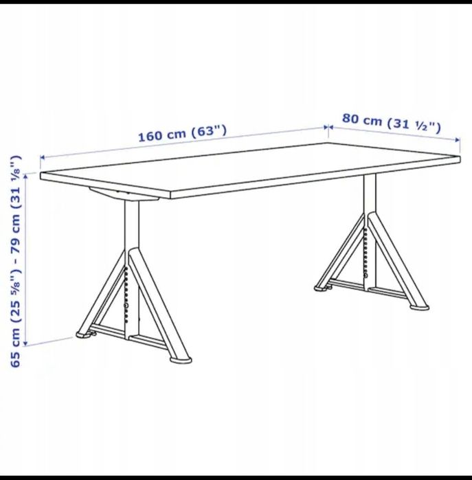 Biurko IDÅSEN od IKEA, czarny/ciemnoszary, 160x80 cm