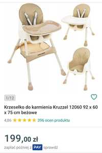 Krzesełko do karmienia dziecka Kruzzel