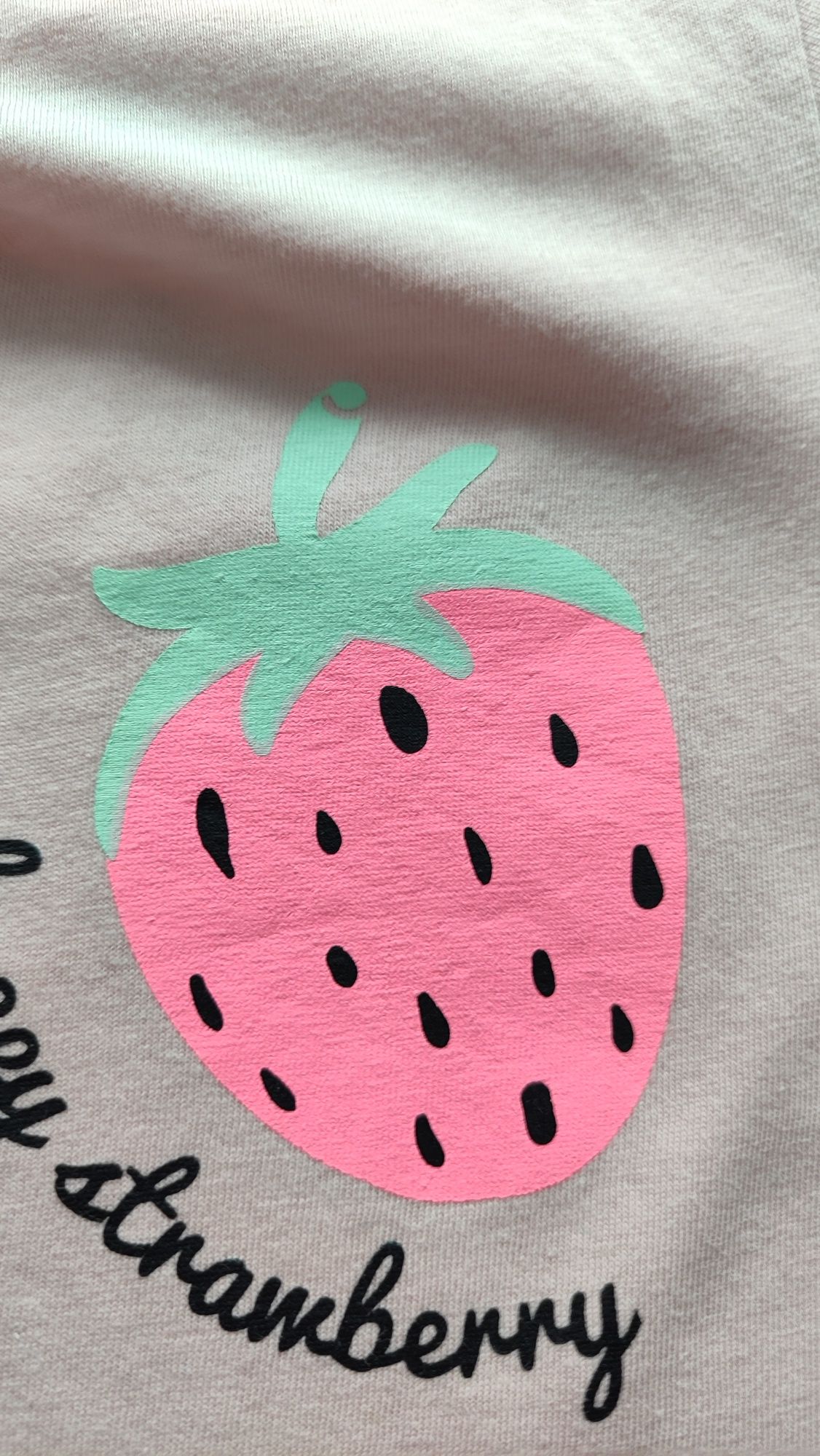 Różowa koszulka z truskawką 140 Sinsay bawełniany t-shirt