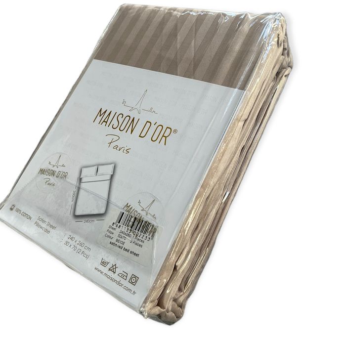 Сатиновые простыни Maison Dor 240х260 +наволочки 2-50×70