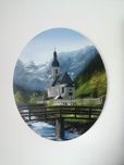 Pomysł na prezent, obraz olejny na płótnie, kościółek w Ramsau