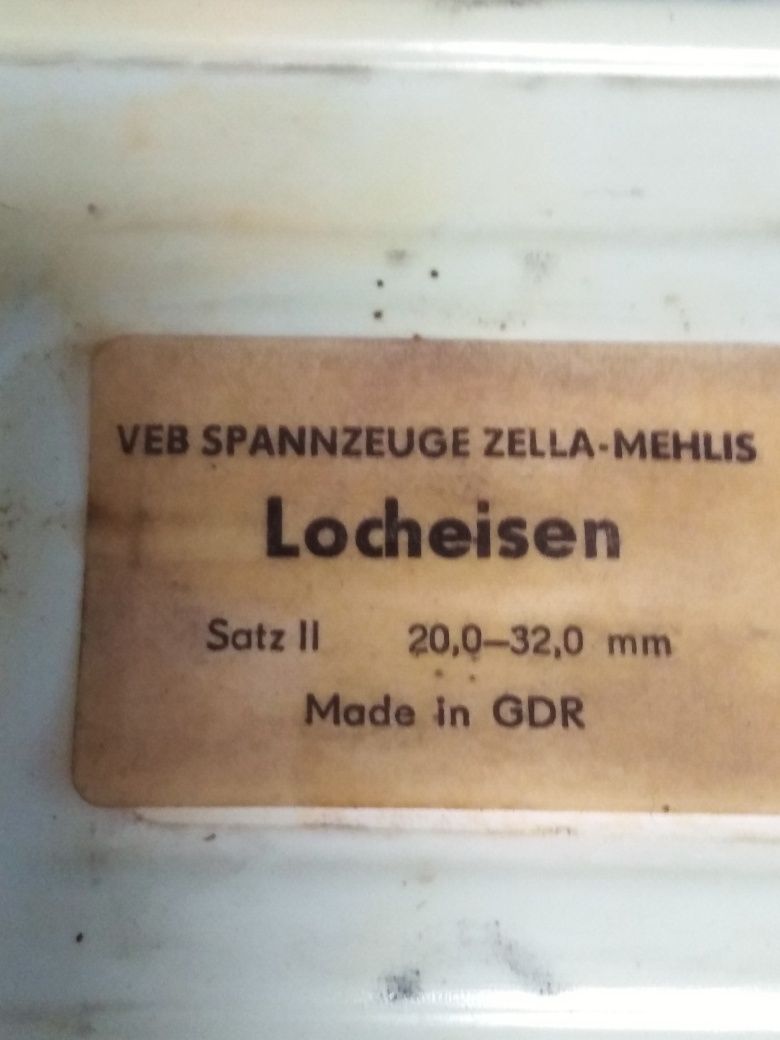 Dziurkacze zestaw z DDR Locheisen VEB