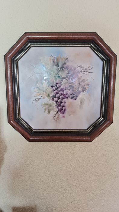 Conjunto de 2 quadros com moldura em madeira