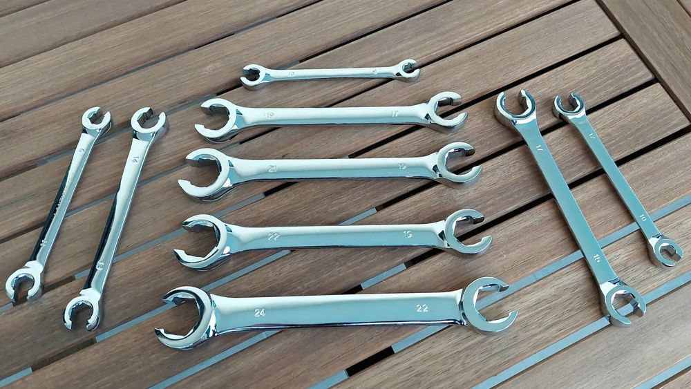 Conjunto Chaves Luneta Aberta Tubos Combustível Travão 8-24mm - 9pcs