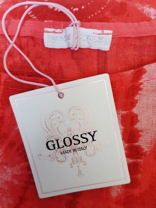 Блуза большого размера оверсайз в абстрактный принт лен италия glossy