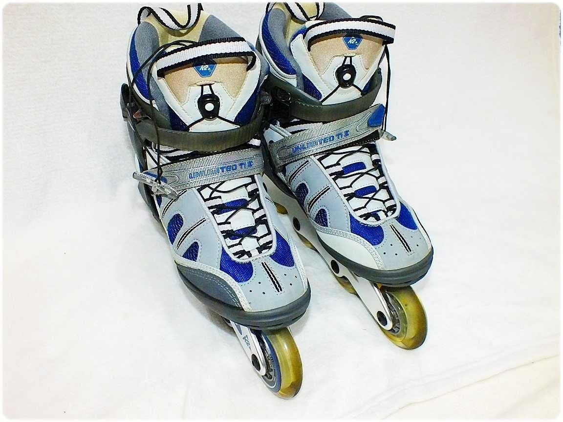 Rolki K2 UNLIMITED Ti II-W r 39,5 + Ochraniacze na kolana Jak NOWE !!