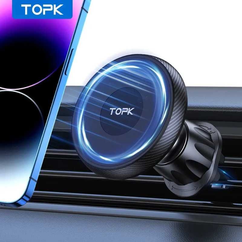 Uchwyt Samochodowy TOPK z Magnesem N52 Haczyk Magnetyczny do Telefonu