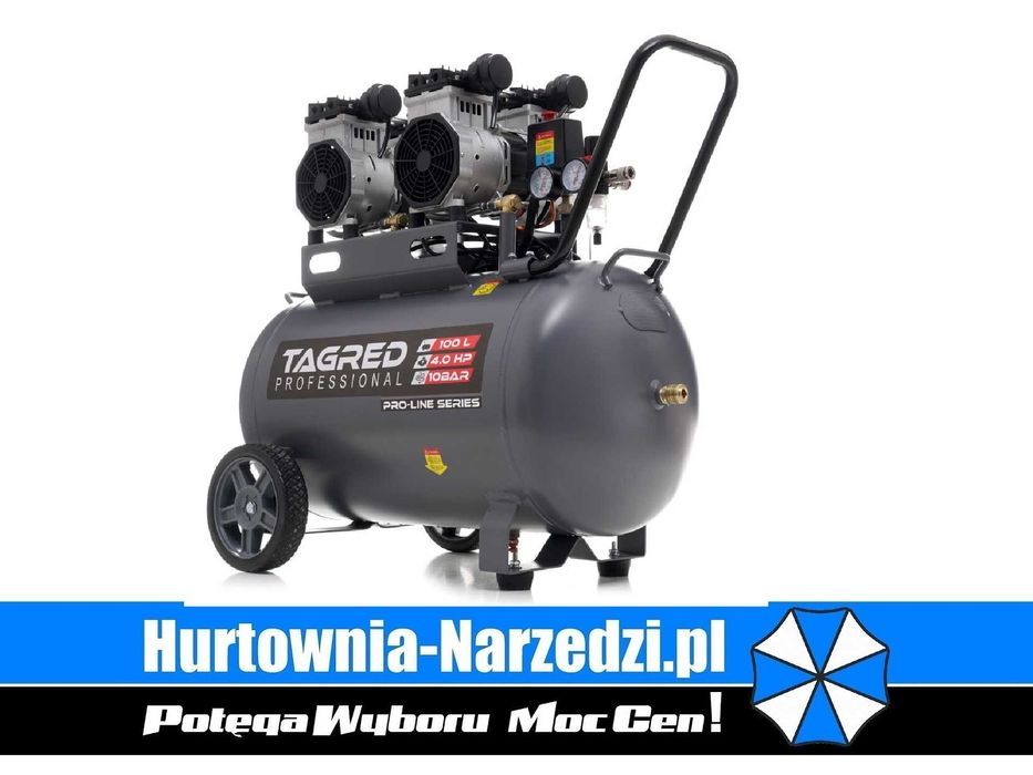 kompresor bezolejowy 10 BAR 100L 4 tłoki sprężarka bezolejowa 100L