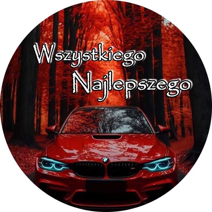Opłatek na tort BMW Auto Samochód Logo Tekst