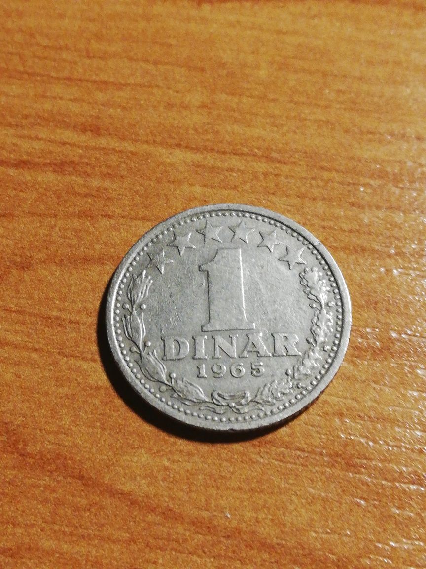 Moneta 1 dinar 1965r.