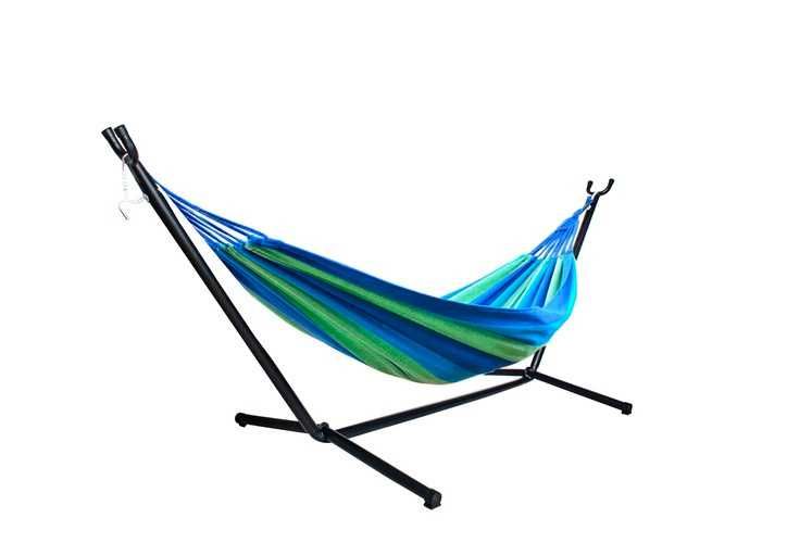 Nowy Hamak Ogrodowy 200x150cm ze Stelażem 2 osobowy Duży XXL