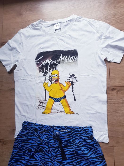 Nowa bawełniana piżama męska marki The Simpsons rozmiar S/M.