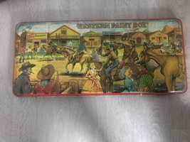 Caixa aguarelas antiga grande western paint box