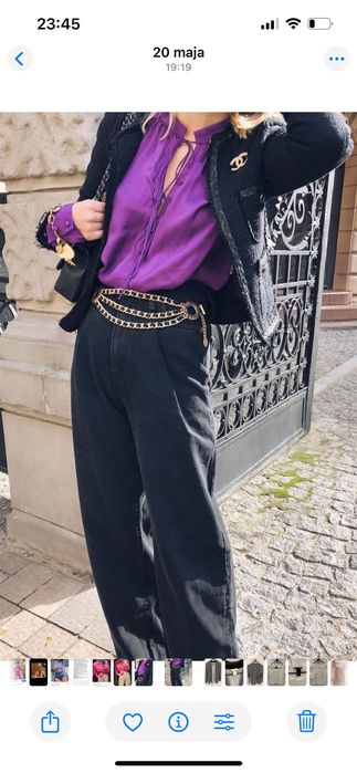 Fioletowa koszula satynowa Zara, oversize. Nowa z metką, rozm. XS