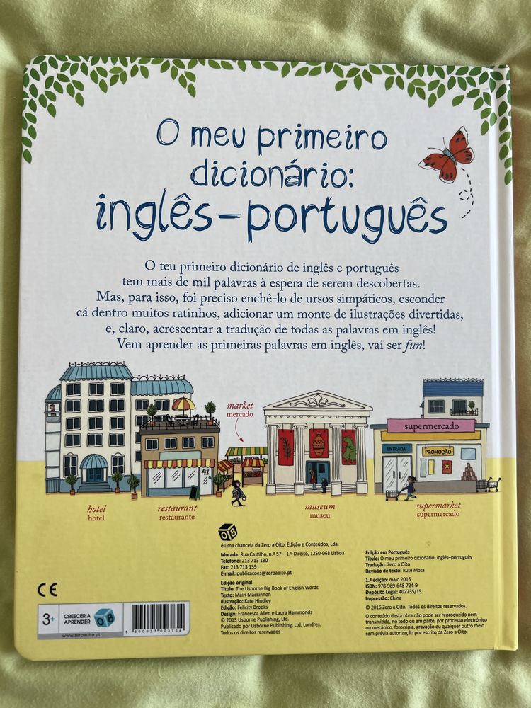 Livro infantil O meu primeiro dicionário inglê-português”