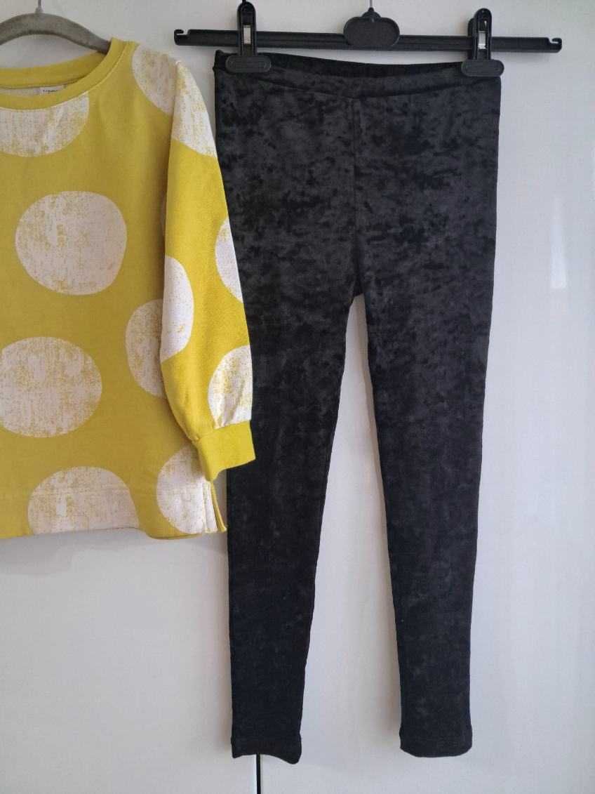 Cudny zestaw:) bluza welurowe legginsy roz 122/128