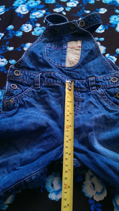 Детский Джинсовый комбинезон + Джинсовая куртка тёпленькая F&F 86см.
