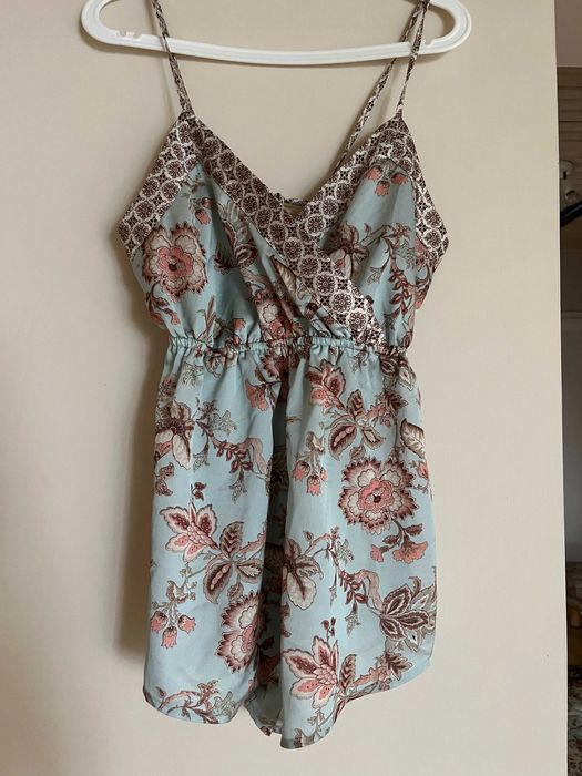 Kombinezon kwiatowy kwiaty boho etno hippie vintage