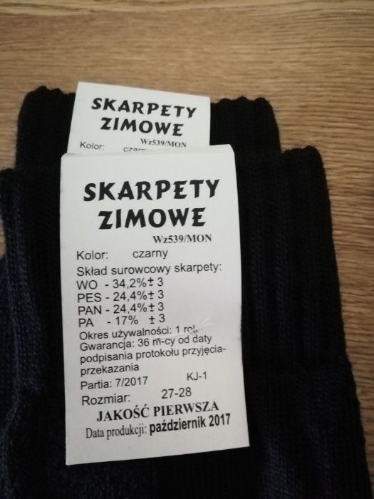 Skarpety Zimowe i Letnie roz. 27-28 wzór 538/MON