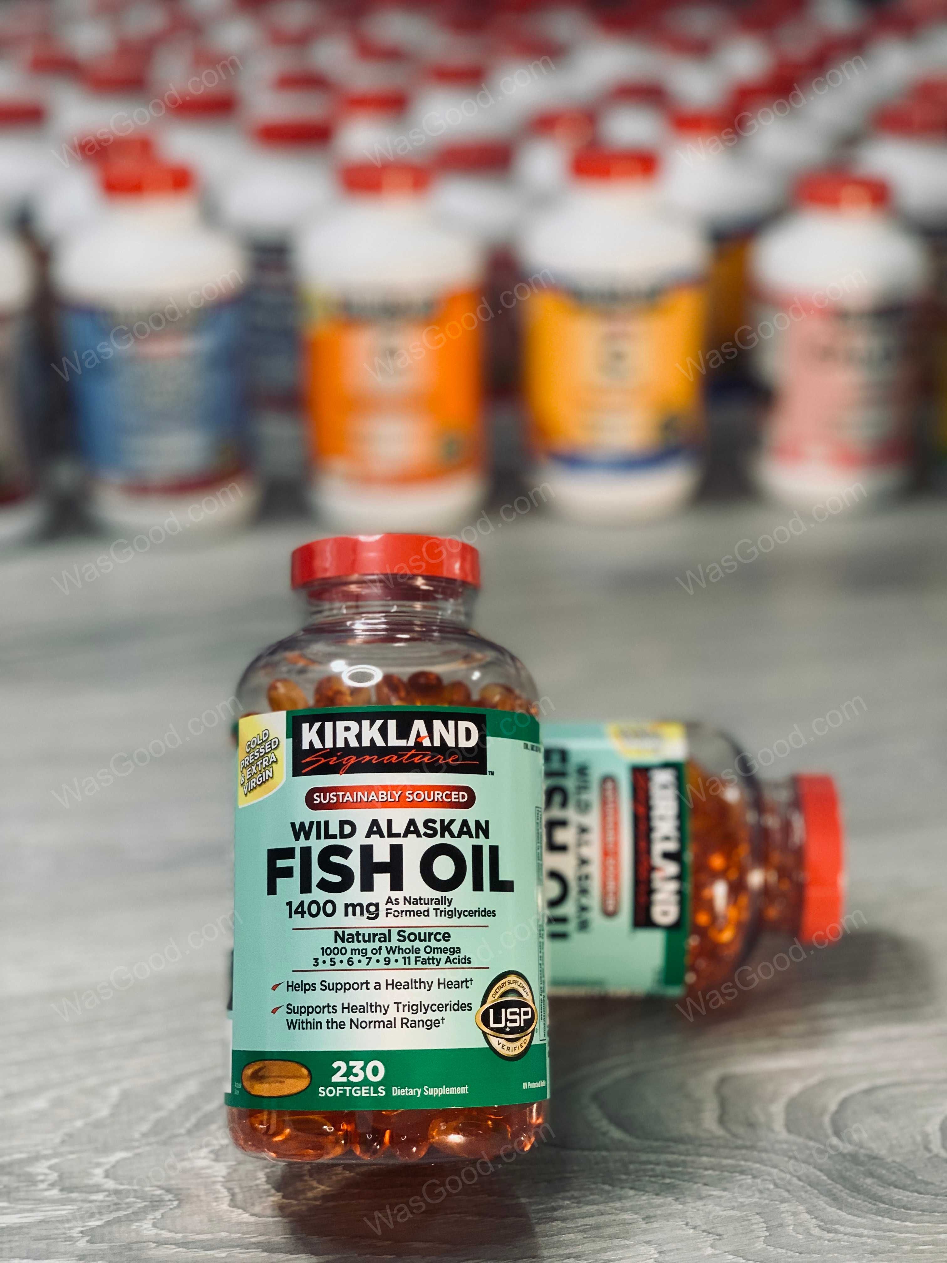 Риб'ячий жир Kirkland Wild Alaskan Fish Oil 1400mg, 230 капсул США