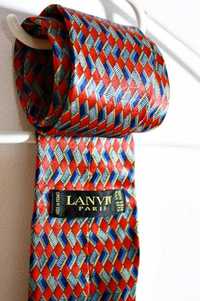 LANVIN PARIS - piękny krawat jedwab made in france