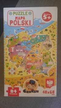 Mapa Polski. Puzzle czuczu 84 elementy