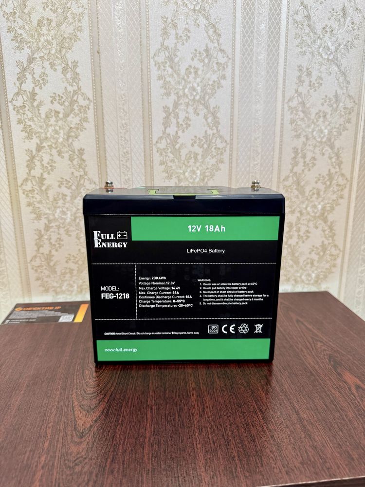 Аккумулятор LiFePO4 литий ИБП, ДБЖ, UPS ,  12В 18А Full Energy FEG-12V
