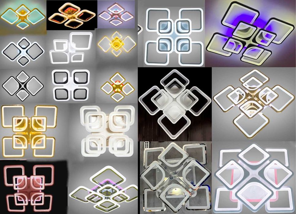 Светодиодная люстра с пультом цветной подсветкой диммер лед RGB ЛС