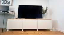 Móvel de TV Branco linha Besta IKEA com tampo especial como novo!