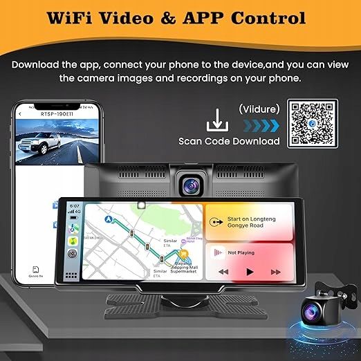 hikity wireless wyświetlacz carplay i android do motocykla 9,3" tf64
