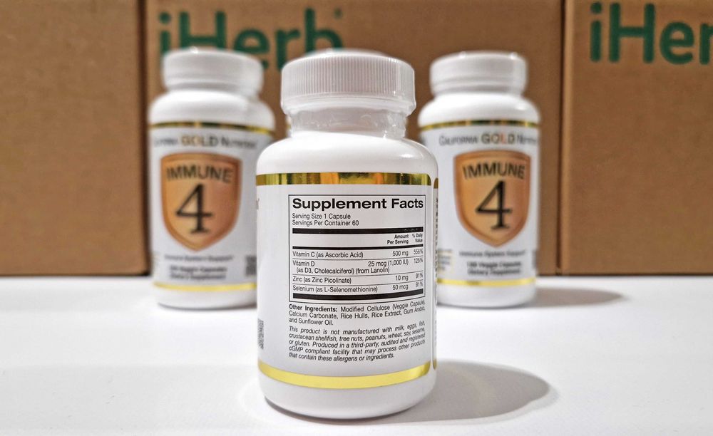 Immune 4 California GN. Селен, цинк та Д3 для імунітету, 60 і 180 шт
