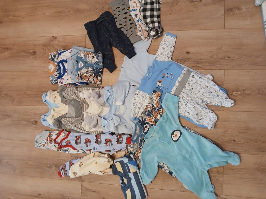 Wyprawka, paka ubrań 56, worek ubrań dla chłopca