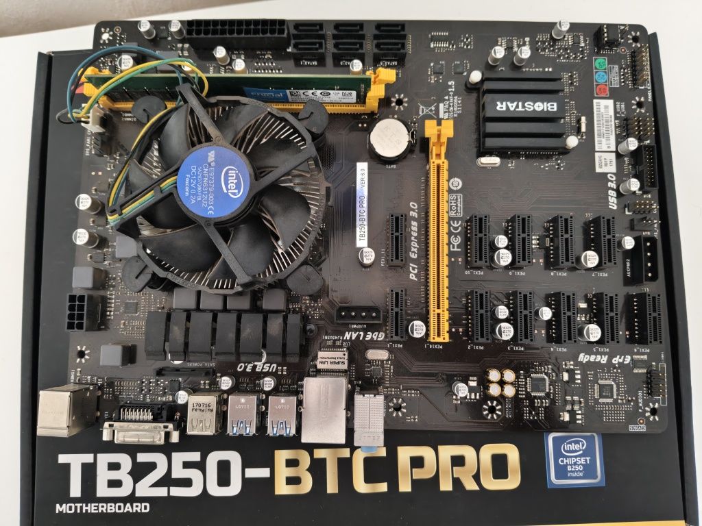 Мать проц память. Biostar TB250 1151, intel g3900, DDR4 4GB