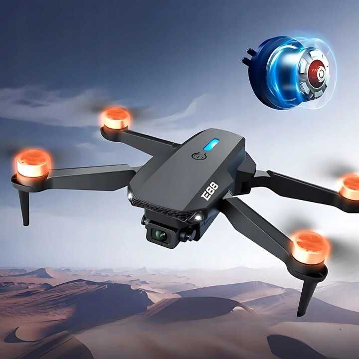 DRON E88 2X KAMERA 6K wifi zawis 2000m 35min lotu na jednej baterii