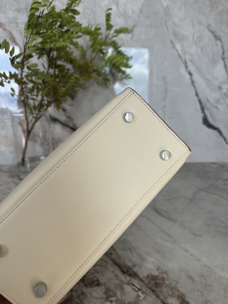 Сумка Hermes Kelly 25 epsom white, Ермес Келлі молочна, Эрмес Келли