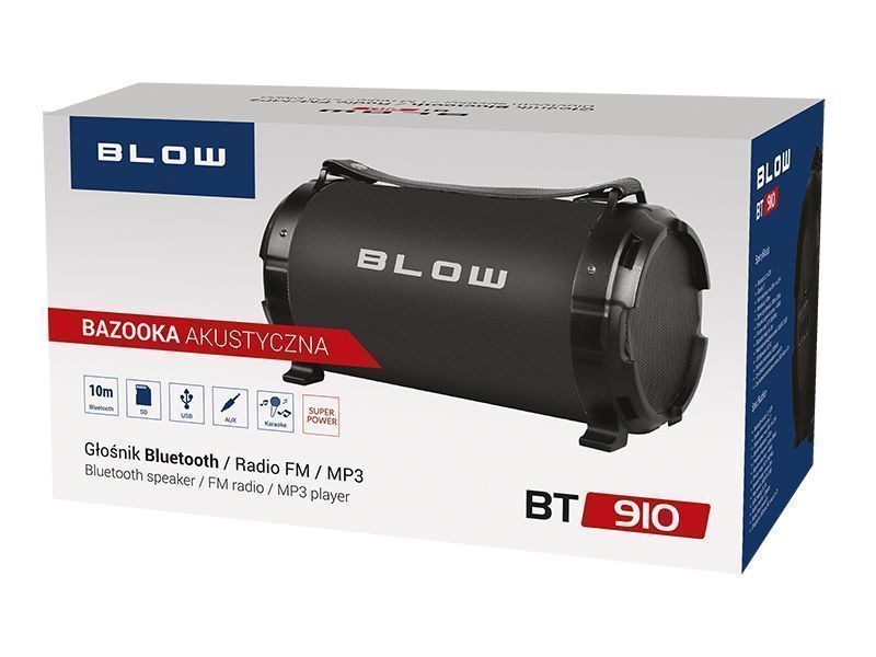 Głośnik bluetooth przenośny BAZOOKA BLOW BT910 PMPO 50W + aux + usb