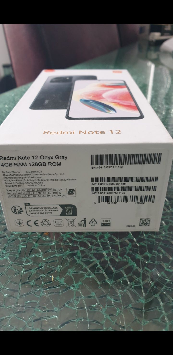 Redmi Note 12 Onyx Gray 4GB RAM 128GB ROM