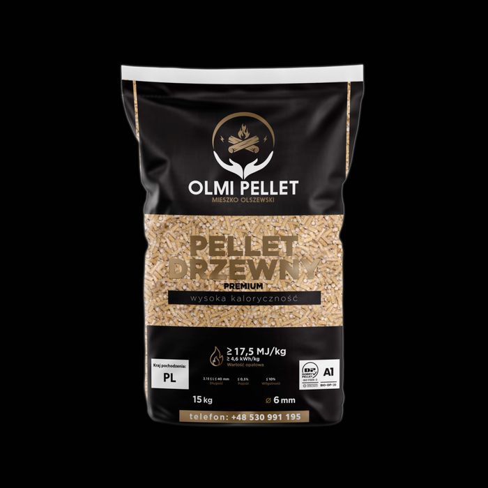 Pellet PRODUCENT "OLMI CZARNY" - Certyfikat "Dobry Pellet" - Pelet 6mm
