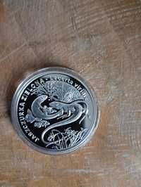 srebrna moneta jaszczurka zielona 20 zł zwierzęta świata
