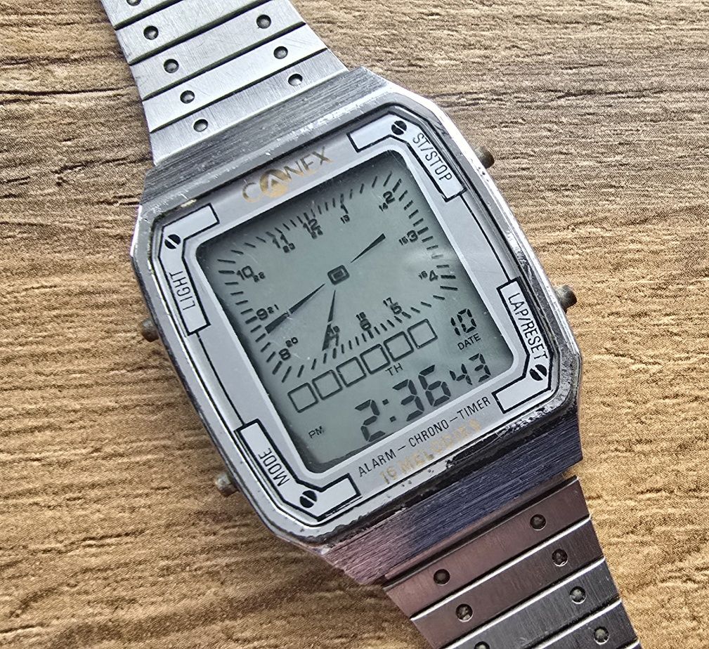 Zegarek Canex alarm chrono timer vintage LCD