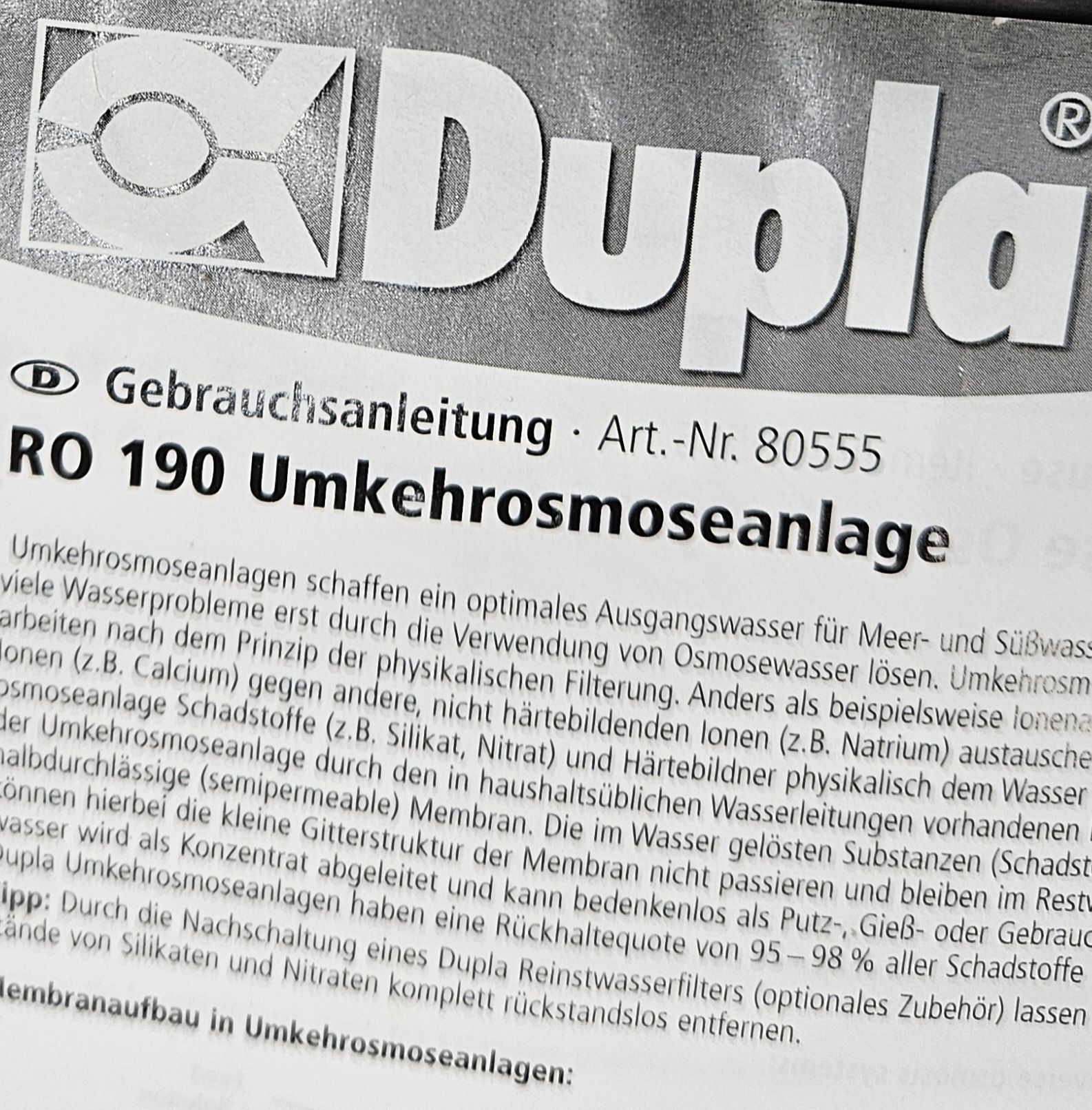Akwariowy system odwróconej osmozy Dupla RO 190