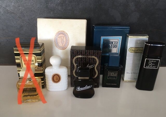 Miniaturas de perfume a 2€ (sem caixa) e a 5€ (com caixa)