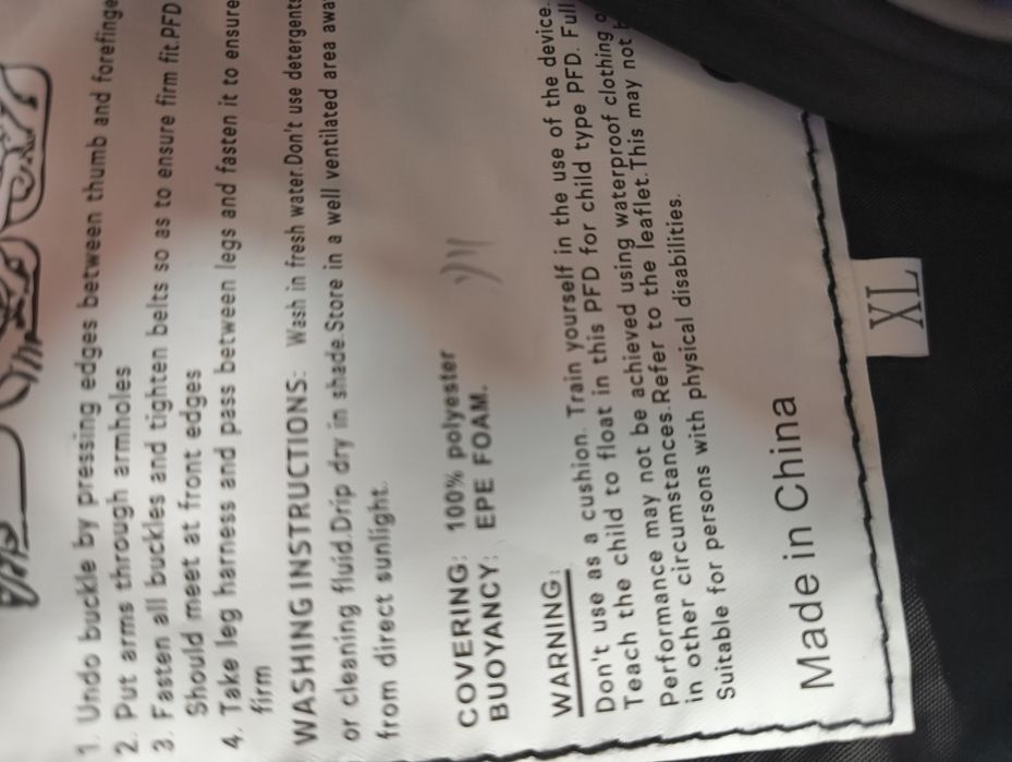 2 szt w paczce Kamizelki asekuracyjnr XL i L